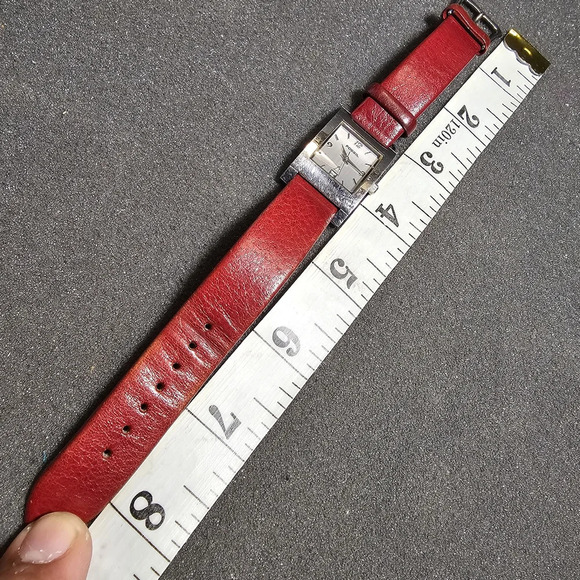 Fossil F2 Ladies Quartz Watch Silver Tone Rectangle Resd Strap Working ES-9584 s - Picture 7 of 7